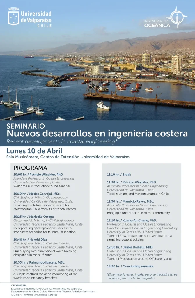Información del seminario: tema, fecha ubicación y programa del evento.