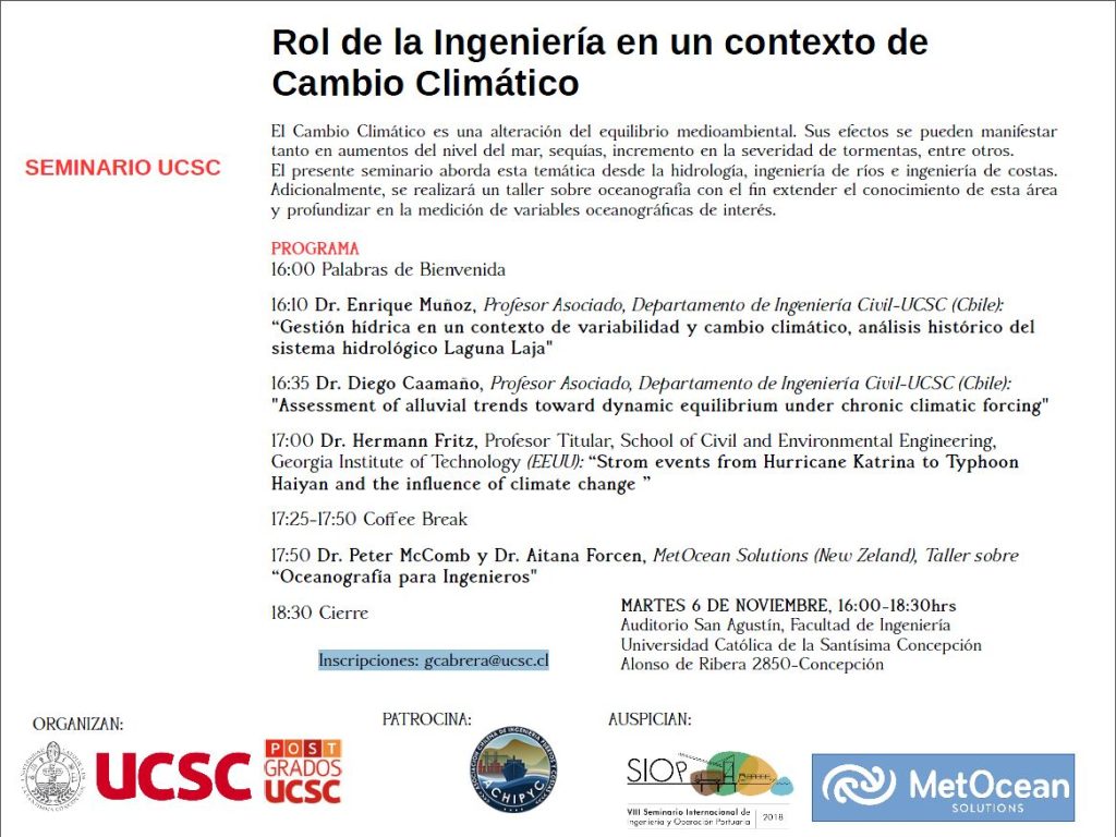 Información del evento, resumen, fecha, título y temas
