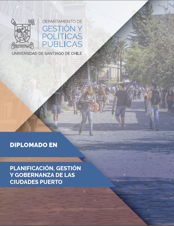 Afiche del Diplomado en Planificación, Gestión y Gobernanza de las Ciudades Puerto de la Universidad de Santiago de Chile