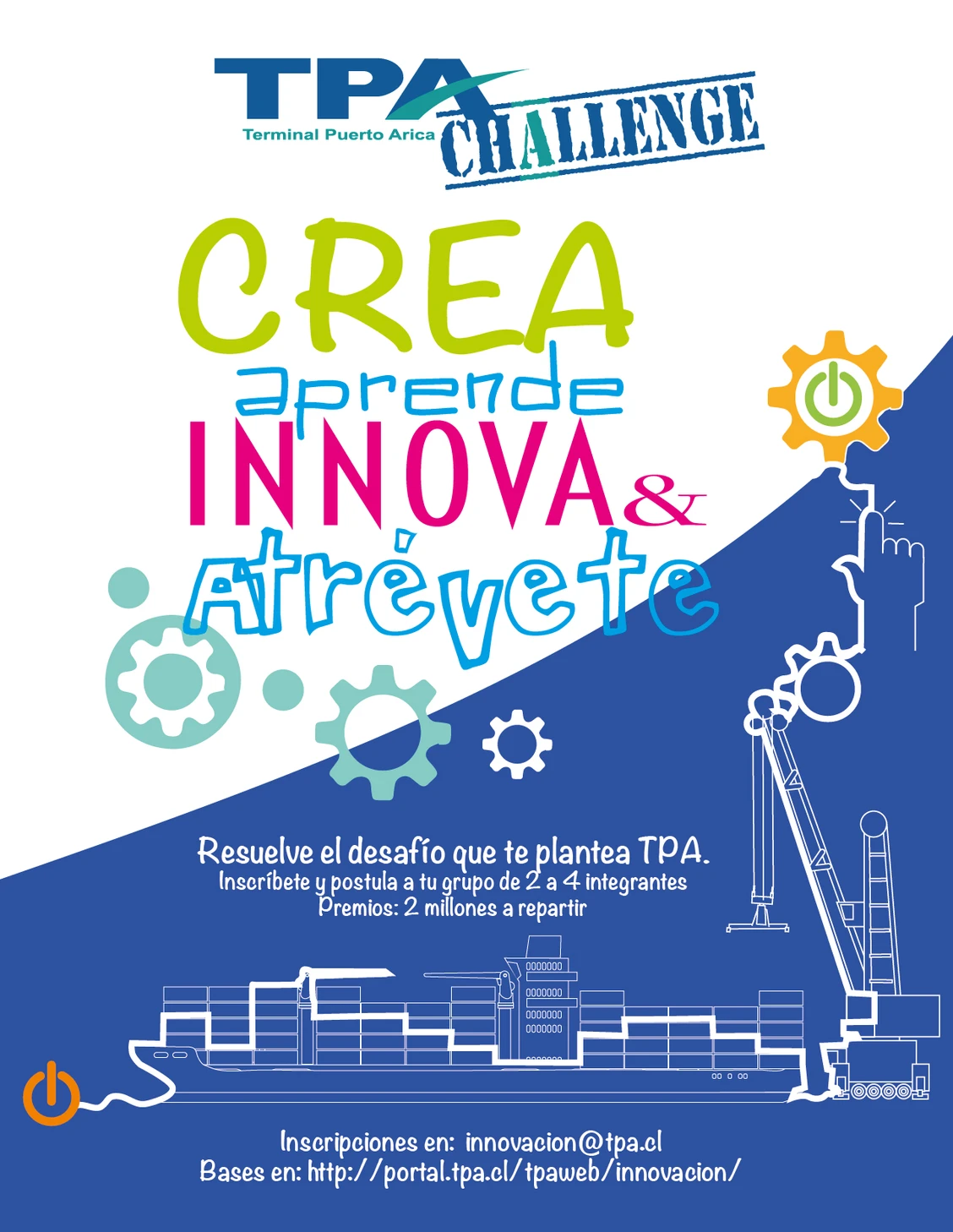 Folleto del evento, crea aprende, innova y atrévete